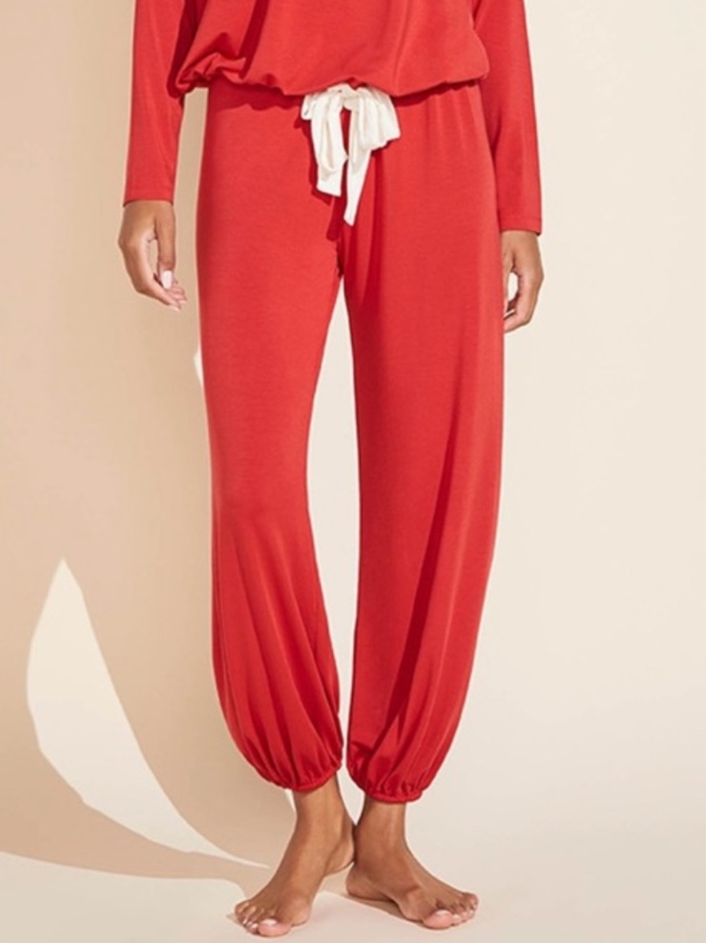Eberjey Gisele Modal Slouchy soft red Pajama Pants Small